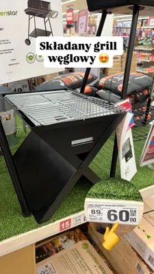 Składany grill węglowy Gardenstar 30x39x29 cm promocja w Auchan