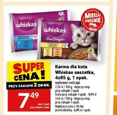 Karma dla kota Whiskas saszetka 4-pak promocja w Twój Market