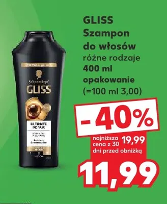 Szampon do włosów różne rodzaje Gliss promocja w Kaufland