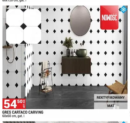 Gres Cartaco Carving 60x60 cm promocja w Merkury Market