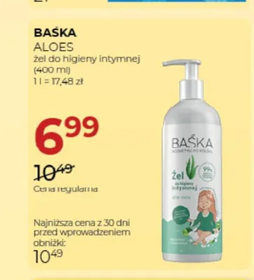 Żel do higieny intymnej Baśka Aloes promocja w Drogerie Jawa