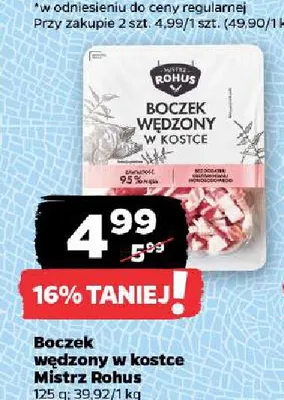 Boczek wędzony w kostce Mistrz Rohus promocja w Netto