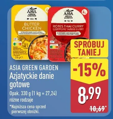 Azjatyckie danie gotowe różne rodzaje promocja w Aldi