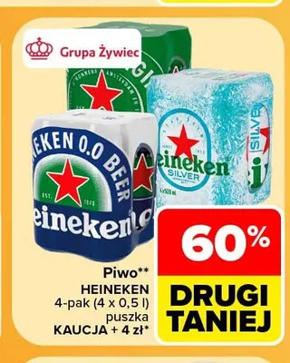 Piwo bezalkoholowe Heineken 4-pak promocja w Carrefour