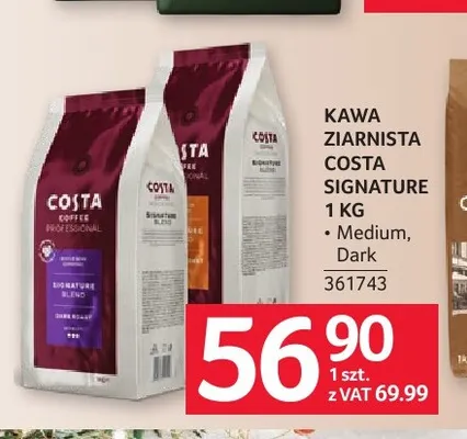 Kawa ziarnista Costa Signature Medium promocja w Selgros