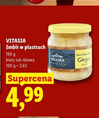 Imbir w plastrach biały Vitasia promocja w Lidl