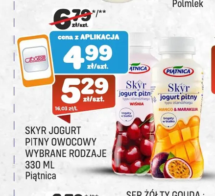 Skyr jogurt pitny owocowy wiśnia Piątnica promocja w Społem Praga