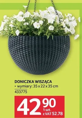Doniczka wisząca wymiary 35 x 22 x 35 cm promocja w Selgros