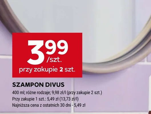 Szampon Divus promocja w Stokrotka