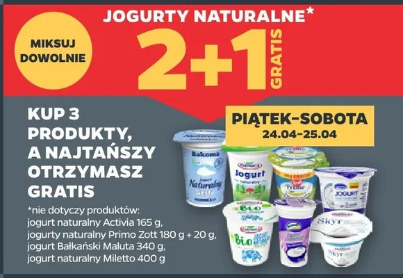 Jogurty naturalne promocja w Netto