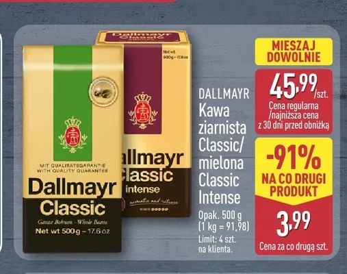 Kawa mielona Dallmayr Intense promocja w Aldi