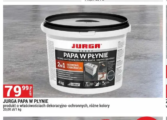 Papa w płynie produkt o właściwościach dekoracyjno-ochronnych Jurga promocja w Merkury Market