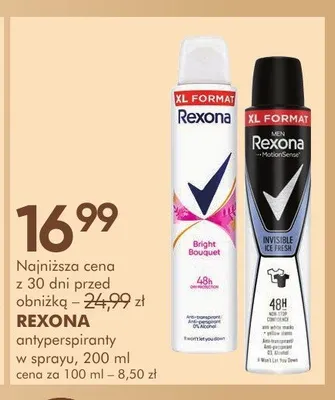 Antyperspirant w sprayu Rexona promocja w Super-Pharm