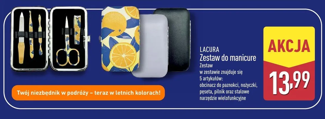 Zestaw do manicure Lacura promocja w Aldi