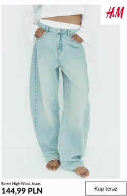 Jeansy Barrel High Waist H & M promocja w H&M