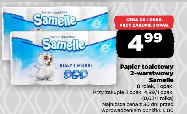 Papier toaletowy 2-warstwowy 8 rolek promocja w Netto