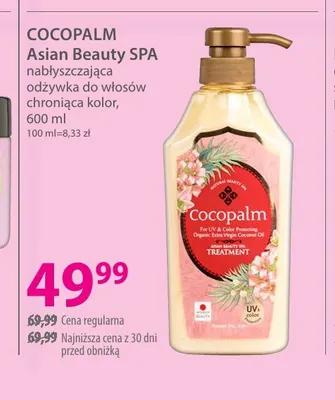 Nabłyszczająca odżywka do włosów chroniąca kolor Asian Beauty SPA Cocopalm promocja w Hebe