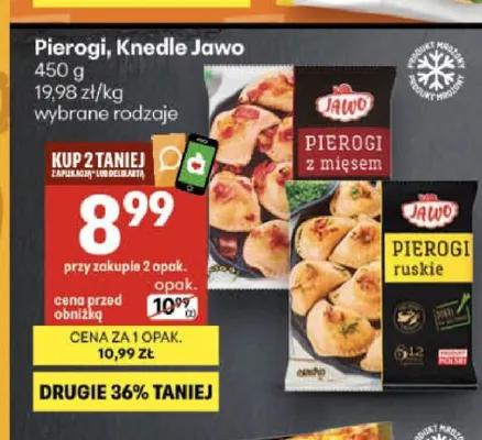 Pierogi z mięsem Jawo promocja w Delikatesy Centrum