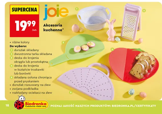 Akcesoria kuchenne, różne rodzaje i kolory promocja w Biedronka