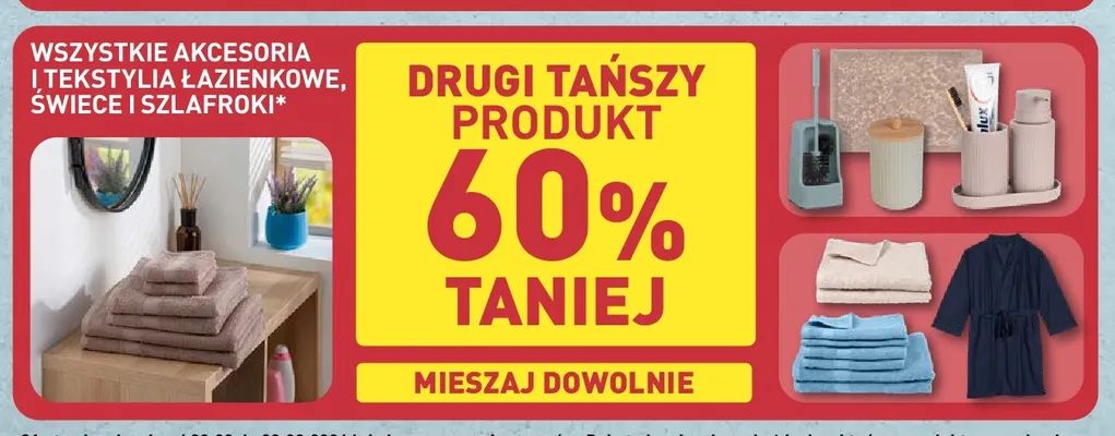 Akcesoria i tekstylia łazienkowe, świece i szlafroki promocja w Aldi