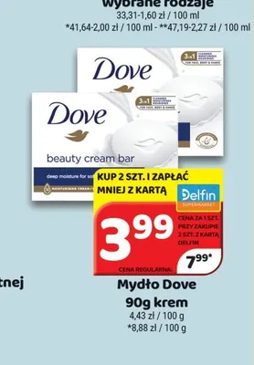 Mydło w kostce Dove beauty cream bar promocja w Delfin