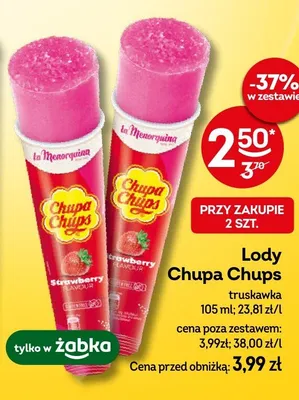 Lody Chupa Chups truskawka promocja w Żabka