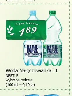 Woda Nałęczowianka promocja w CEZAR Delikatesy