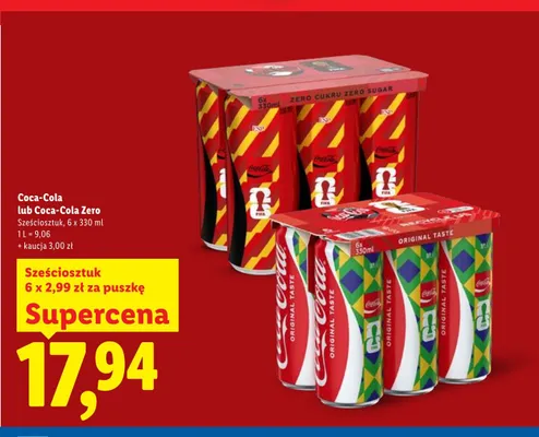 Napój gazowany Coca-Cola 6-pak 330 ml promocja w Lidl