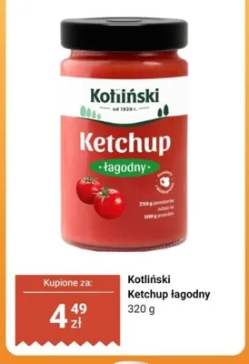 Ketchup łagodny Kotliński promocja w Dino
