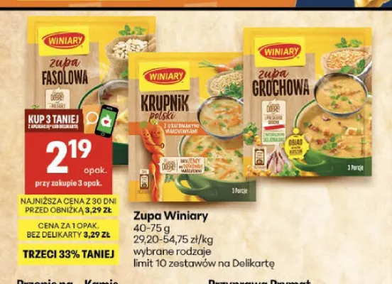 Zupa Winiary promocja w Delikatesy Centrum