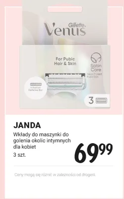 Wkłady do maszynki do golenia okolic intymnych dla kobiet Gillette Venus Satin Care 3-pak promocja w Rossmann