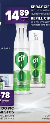 Spray do czyszczenia Cif Clean Lime & Lemongrass promocja w Stokrotka