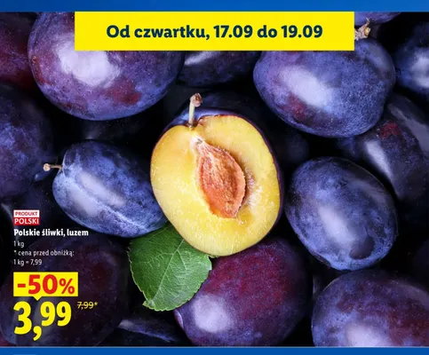 Śliwki polskie luzem promocja w Lidl
