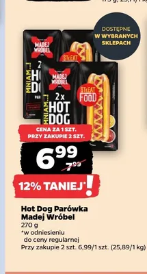 Hot Dog Parówka Madej Wróbel promocja w Netto