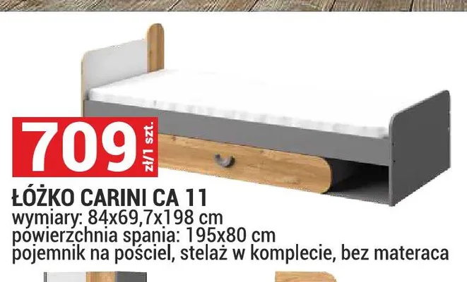 Łóżko CARINI CA 11 84x69,7x198cm promocja w Merkury Market
