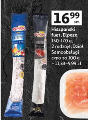 Hiszpański fuet 2 rodzaje dział samoobsługi promocja w Auchan