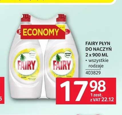 Płyn do naczyń Fairy 2-pak promocja w Selgros