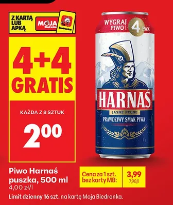 Piwo jasne pełne puszka promocja w Biedronka