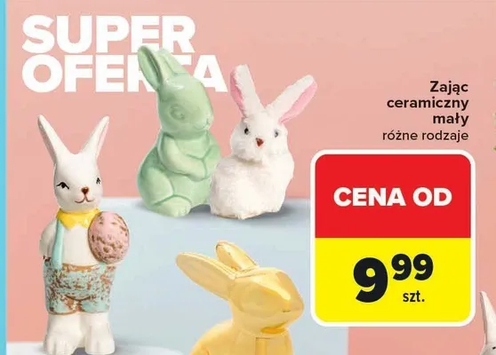 Zając ceramiczny mały różne rodzaje promocja w Carrefour Market