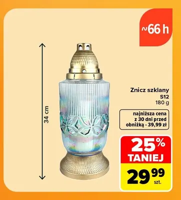 Znicz szklany S12 promocja w Carrefour