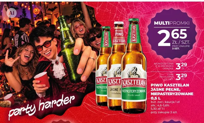 Piwo Kasztelan Niepasteryzowane promocja w Duży Ben