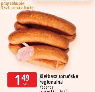 Kiełbasa toruńska regionalna Kabanos promocja w Leclerc