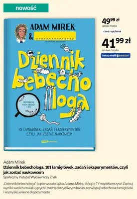 Książka Dziennik bebechologa. 101 łamigłówek, zadań i eksperymentów, czyli jak zostać naukowcem Adam Mirek promocja w Empik