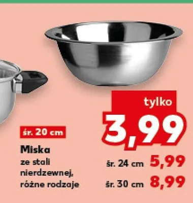 Miska ze stali nierdzewnej, różne rodzaje promocja w Kaufland