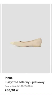 Klasyczne baleriny Pinko piaskowy promocja w Lounge by Zalando