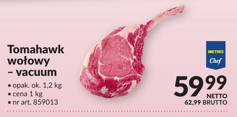 Tomahawk wołowy - vacuum promocja w Makro