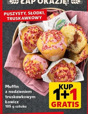 Muffin z nadzieniem truskawkowym Łowicz promocja w Kaufland
