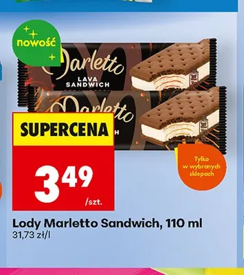 Lody Marletto Sandwich Lava promocja w Biedronka