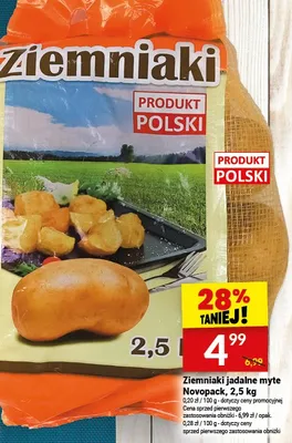 Ziemniaki jadalne myte Novopack, 2,5 kg promocja w Twój Market