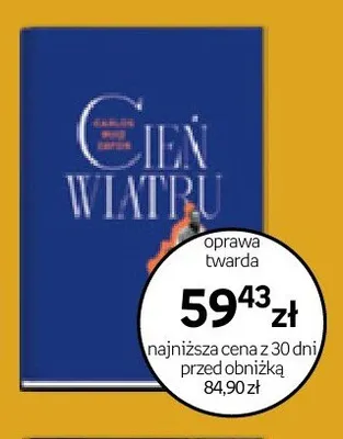 Książka Cień wiatru Carlos Ruiz Zafón oprawa twarda promocja w Empik